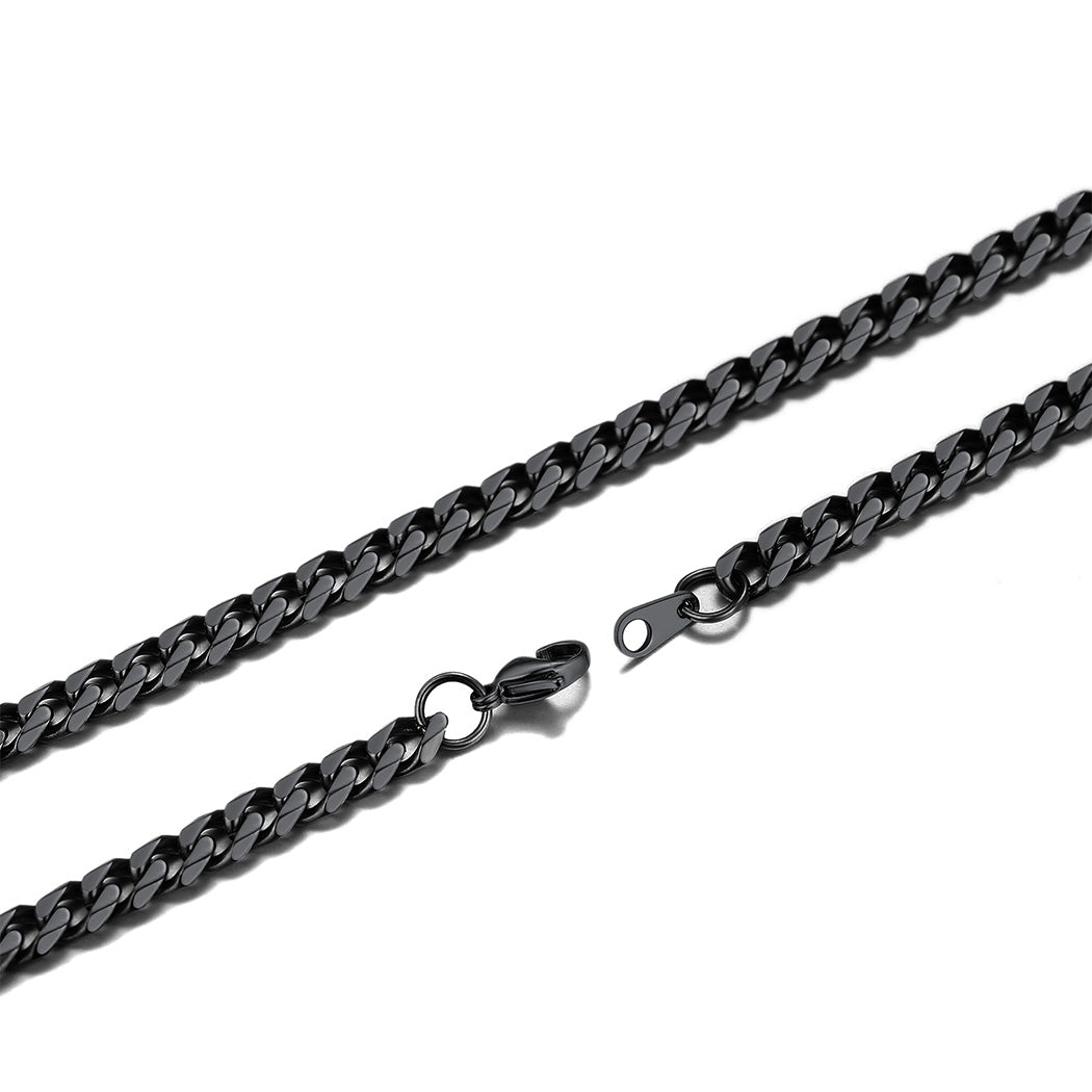 Mens Hip Hop Necklace 3Mm Miami Unisex Curb Cuban Link Chain,316L Stainless Steel