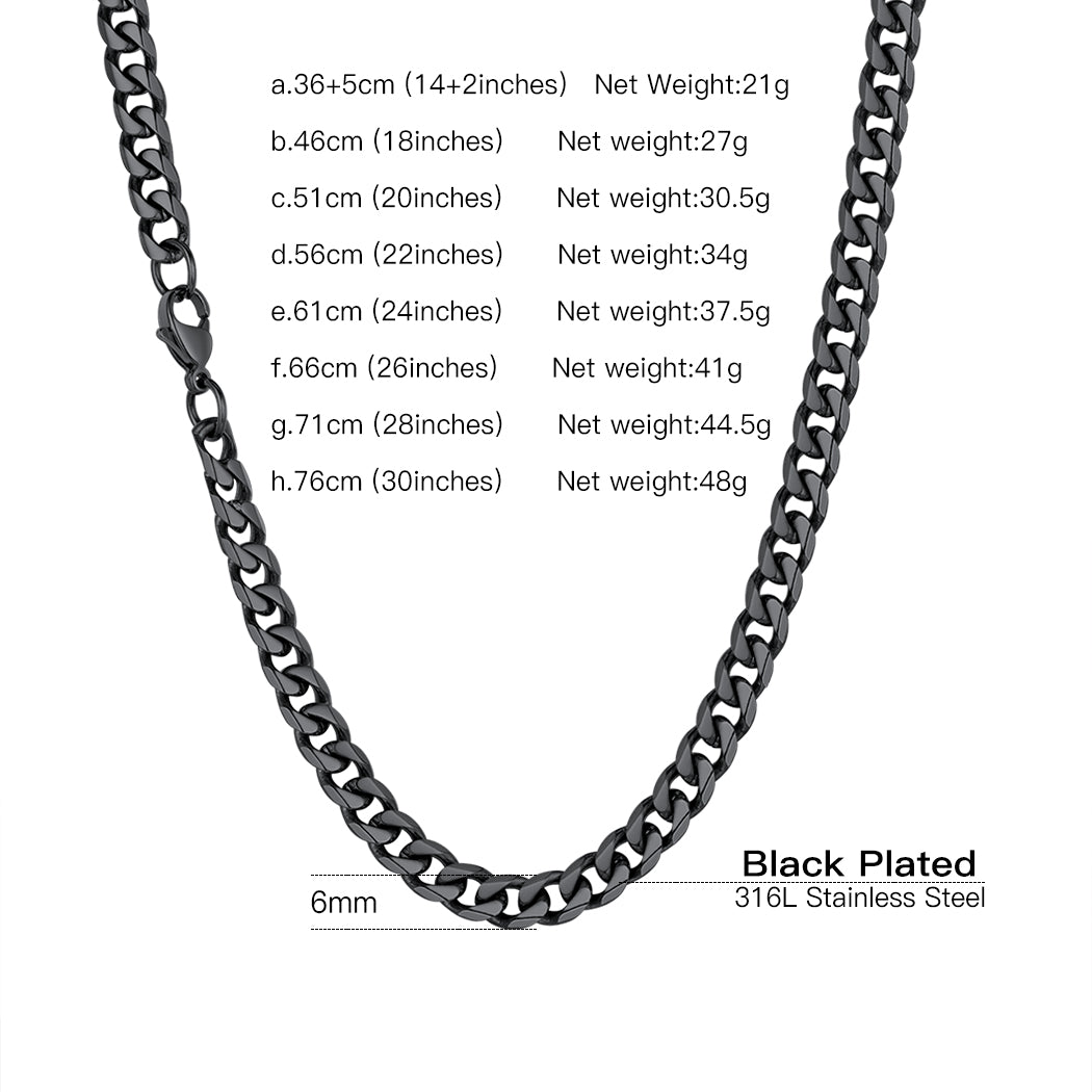 Mens Hip Hop Necklace 3Mm Miami Unisex Curb Cuban Link Chain，316L Stainless Steel